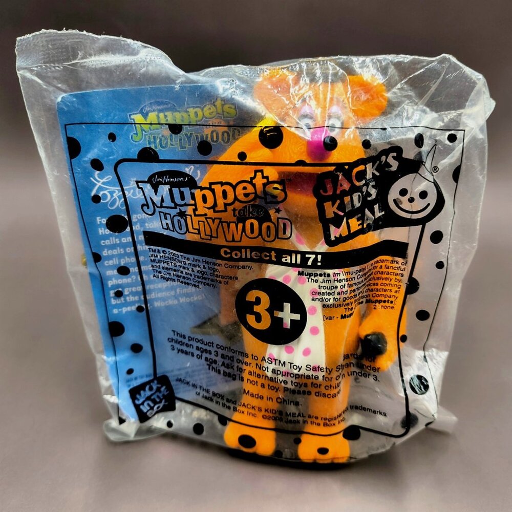 Fozzie Bear Pvc Action Figure Muppets Take Hollywood Jack in Box Complete 5"